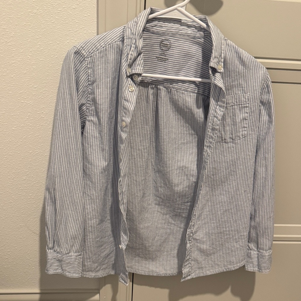 Wonder Nation Blue and White Striped Shirt